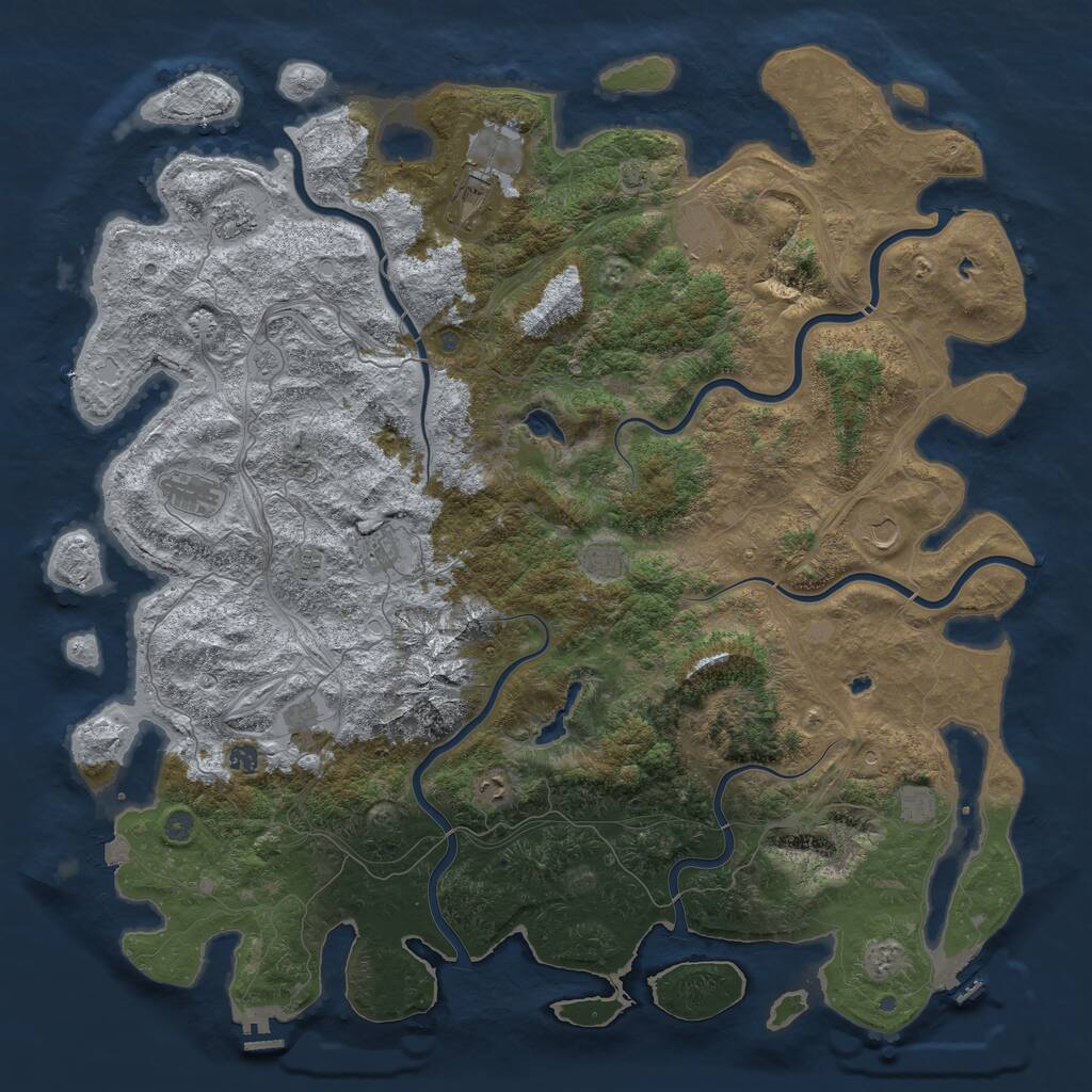 Rust Map: Procedural Map, Size: 5500, Seed: 10100666, 19 Monuments