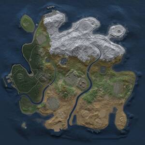 Thumbnail Rust Map: Procedural Map, Size: 3000, Seed: 7259103, 14 Monuments