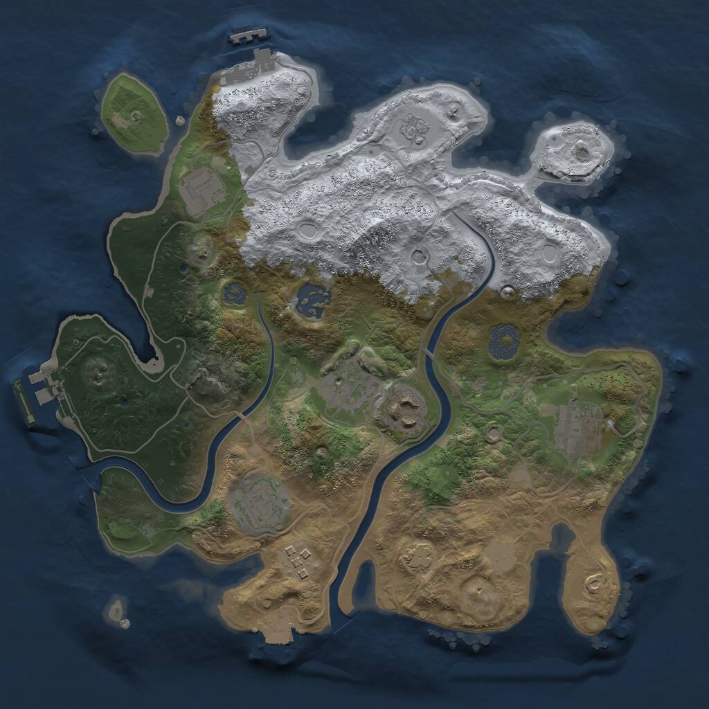 Rust Map: Procedural Map, Size: 3000, Seed: 7259103, 14 Monuments