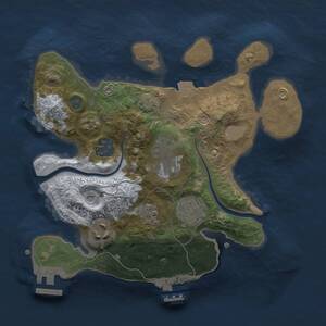 Thumbnail Rust Map: Procedural Map, Size: 2500, Seed: 370789132, 12 Monuments