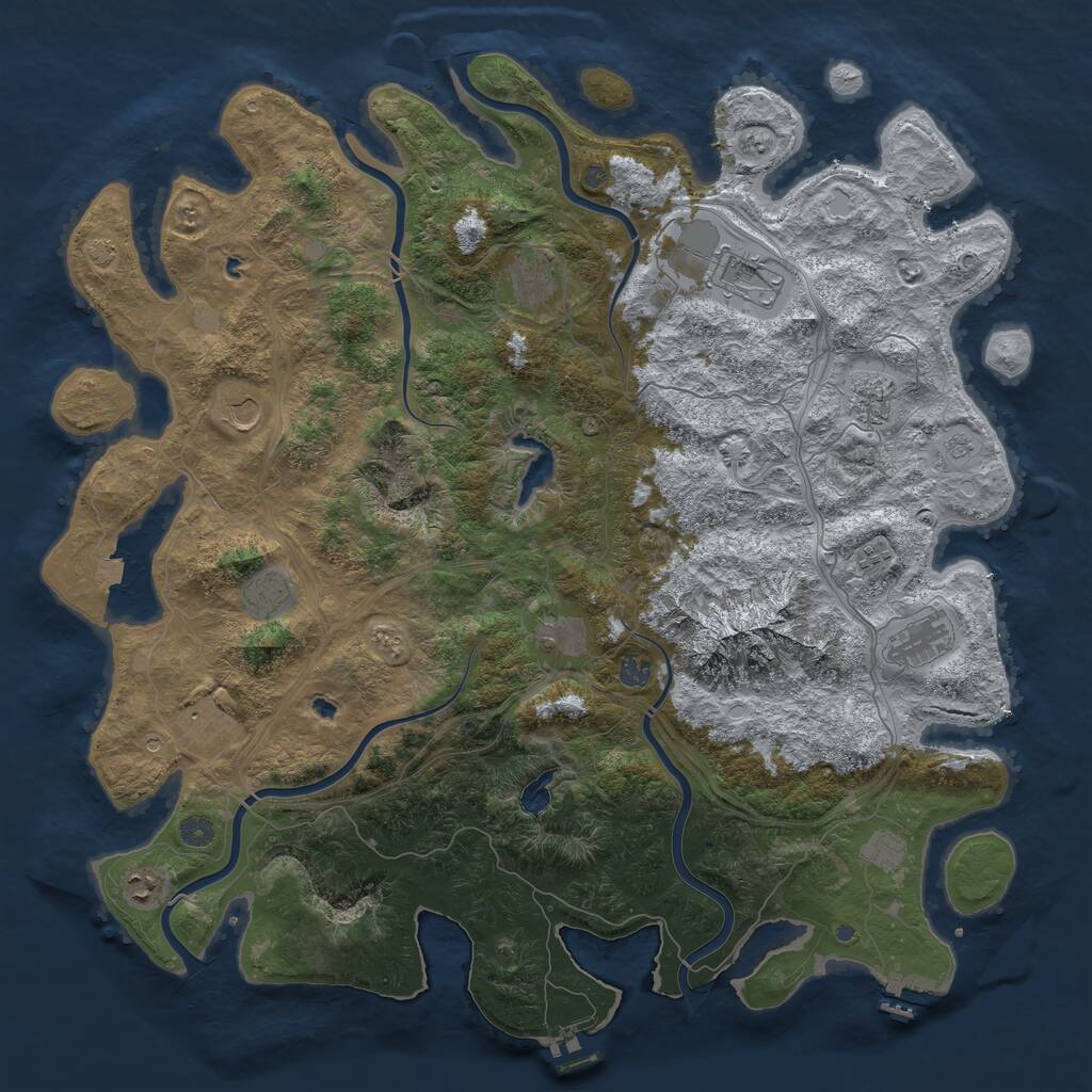 Rust Map: Procedural Map, Size: 5000, Seed: 582616491, 17 Monuments