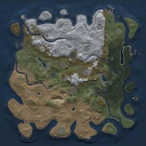 Thumbnail Rust Map: Procedural Map, Size: 4500, Seed: 1719041873, 17 Monuments