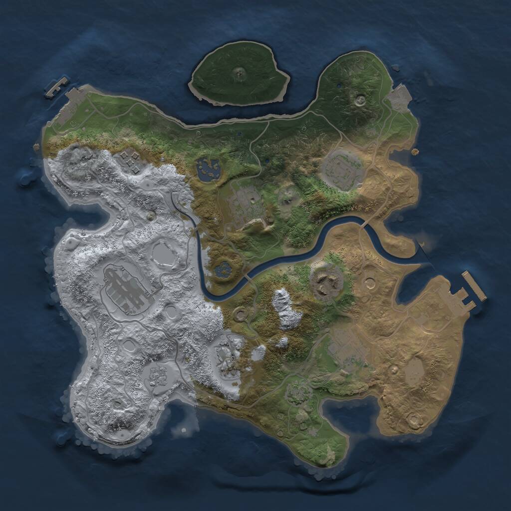 Rust Map: Procedural Map, Size: 3000, Seed: 451266560, 16 Monuments