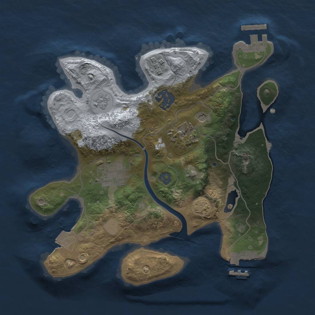 Rust Map: Procedural Map, Size: 2500, Seed: 1167777504, 12 Monuments