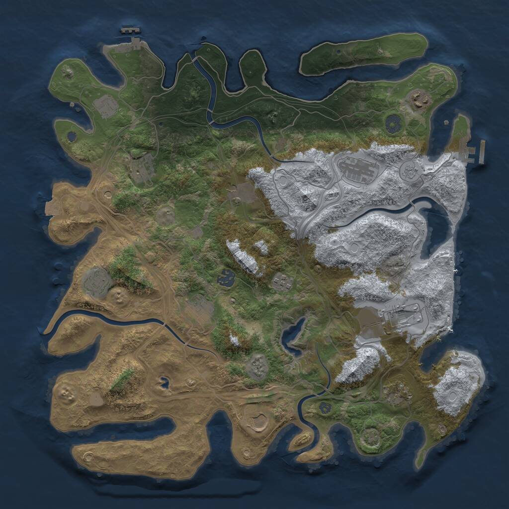 Rust Map: Procedural Map, Size: 4250, Seed: 2013636731, 17 Monuments