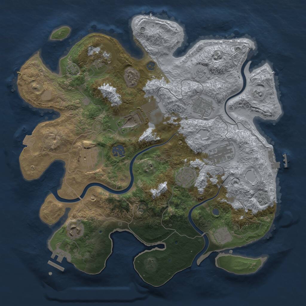 Rust Map: Procedural Map, Size: 3500, Seed: 269892758, 17 Monuments