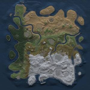 Thumbnail Rust Map: Procedural Map, Size: 3750, Seed: 763001245, 18 Monuments