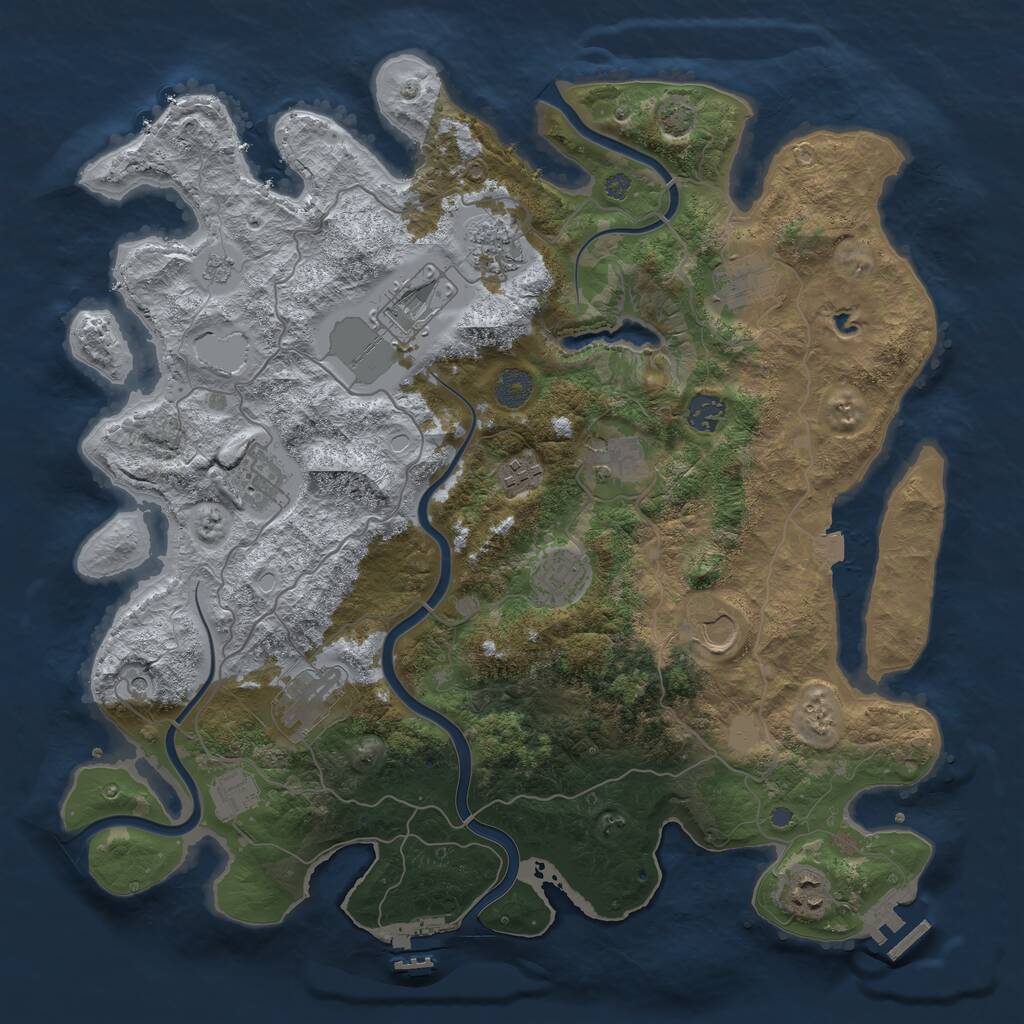 Rust Map: Procedural Map, Size: 4000, Seed: 2068960981, 19 Monuments