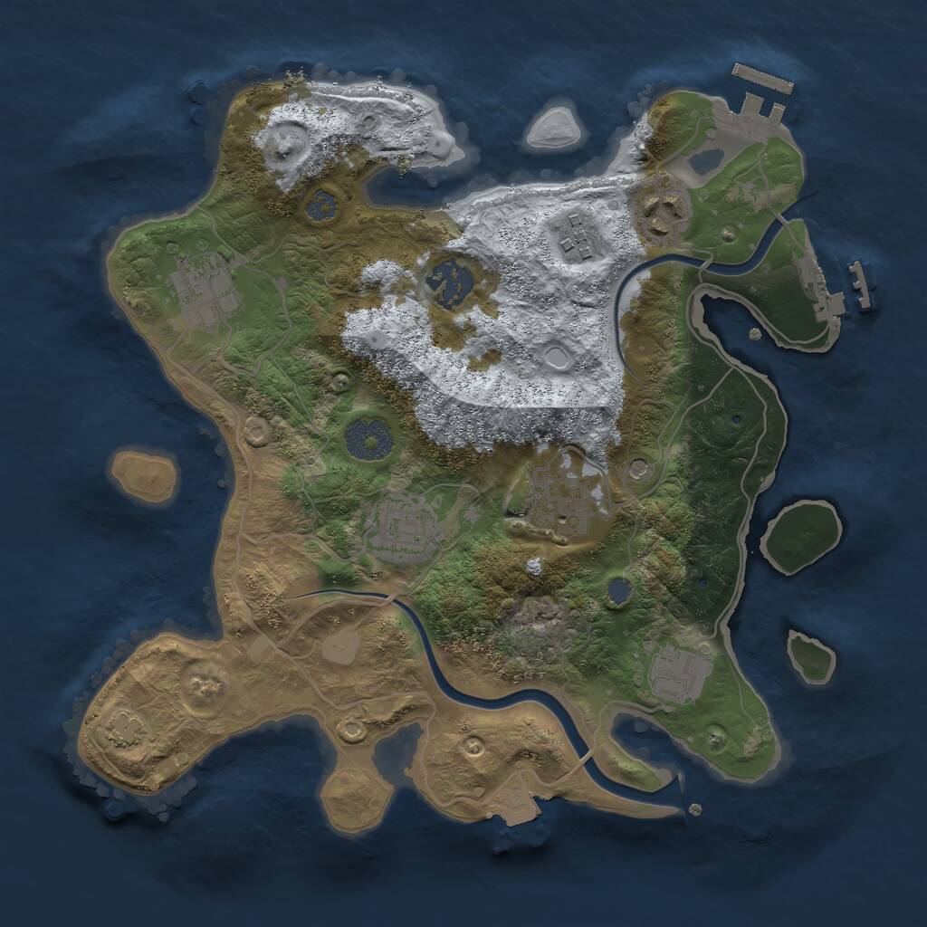 Rust Map: Procedural Map, Size: 3000, Seed: 979998339, 13 Monuments