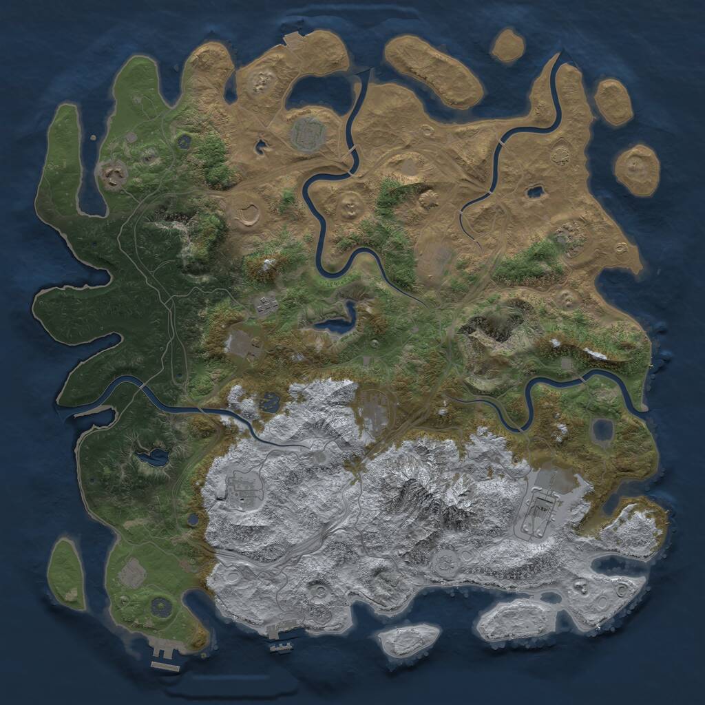 Rust Map: Procedural Map, Size: 5000, Seed: 763153, 19 Monuments
