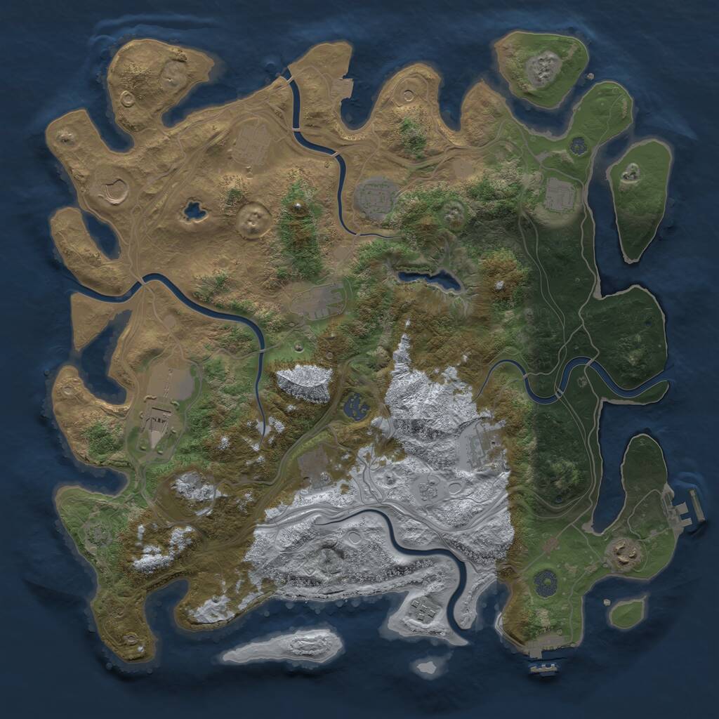Rust Map: Procedural Map, Size: 4250, Seed: 2098159377, 19 Monuments