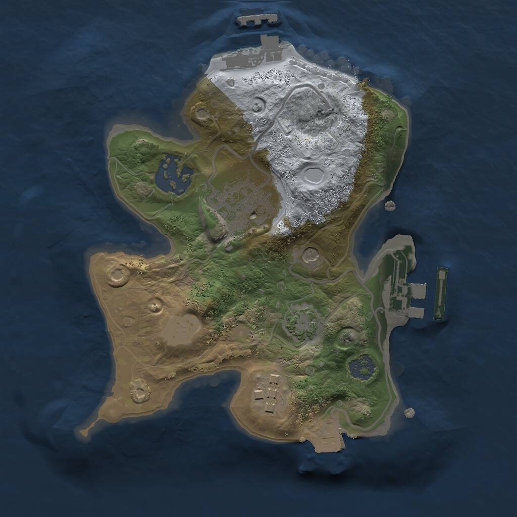 Rust Map: Procedural Map, Size: 2000, Seed: 1984981545, 8 Monuments