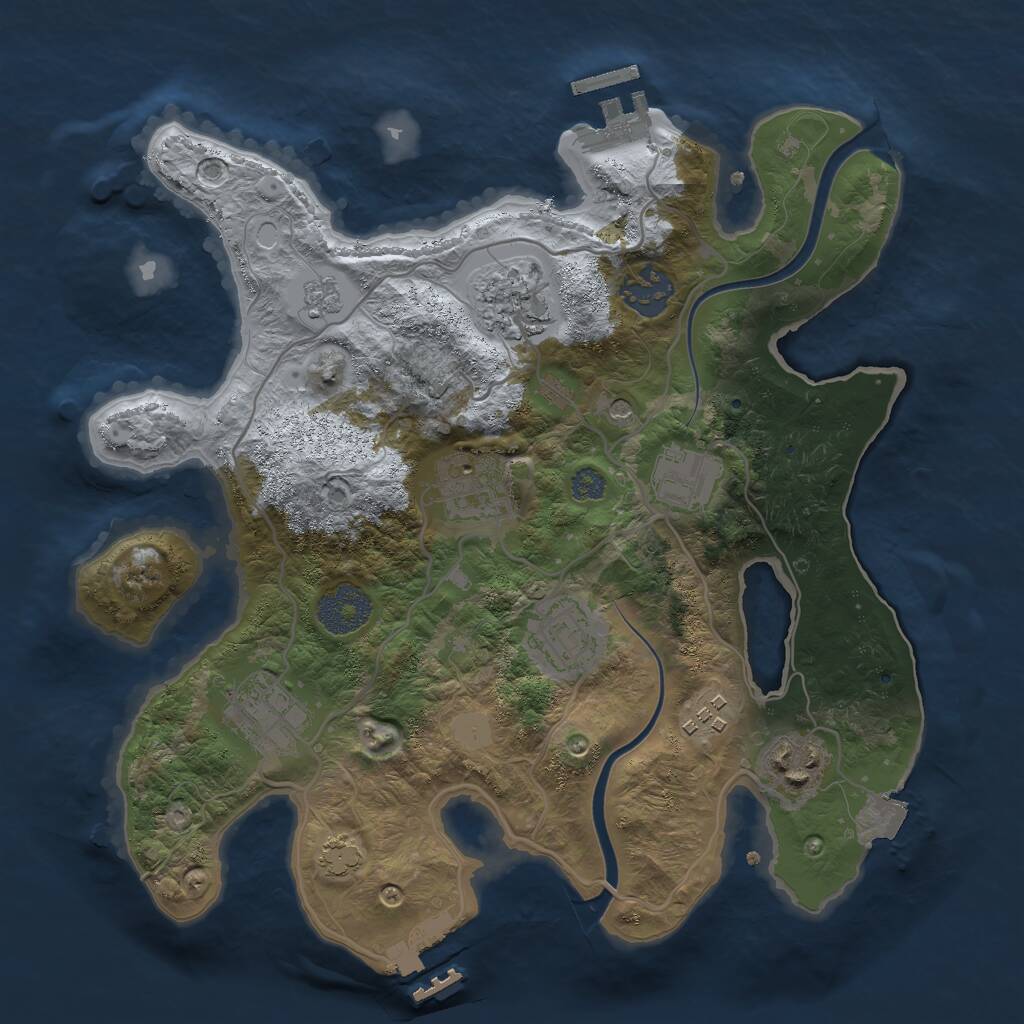 Rust Map: Procedural Map, Size: 3000, Seed: 1363699727, 15 Monuments