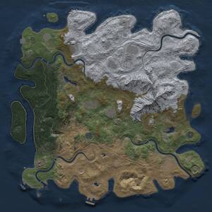 Thumbnail Rust Map: Procedural Map, Size: 5000, Seed: 194188, 19 Monuments