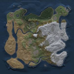 Thumbnail Rust Map: Procedural Map, Size: 3500, Seed: 763952, 19 Monuments