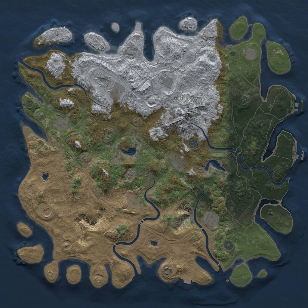 Rust Map: Procedural Map, Size: 5000, Seed: 778702, 19 Monuments