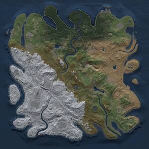 Thumbnail Rust Map: Procedural Map, Size: 4500, Seed: 262967, 18 Monuments