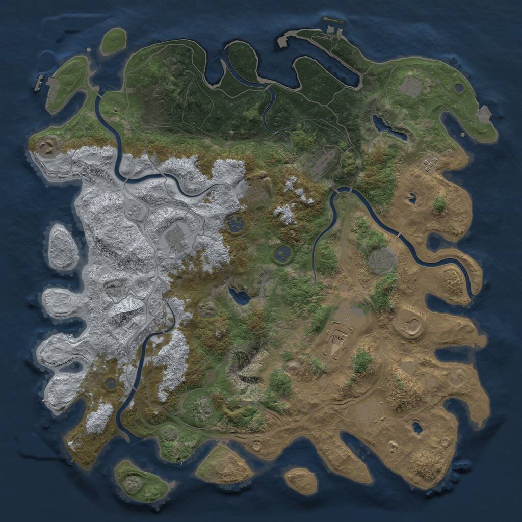 Rust Map: Procedural Map, Size: 4750, Seed: 935211, 19 Monuments
