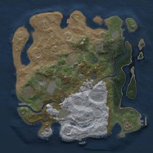 Thumbnail Rust Map: Procedural Map, Size: 3750, Seed: 1791633631, 19 Monuments