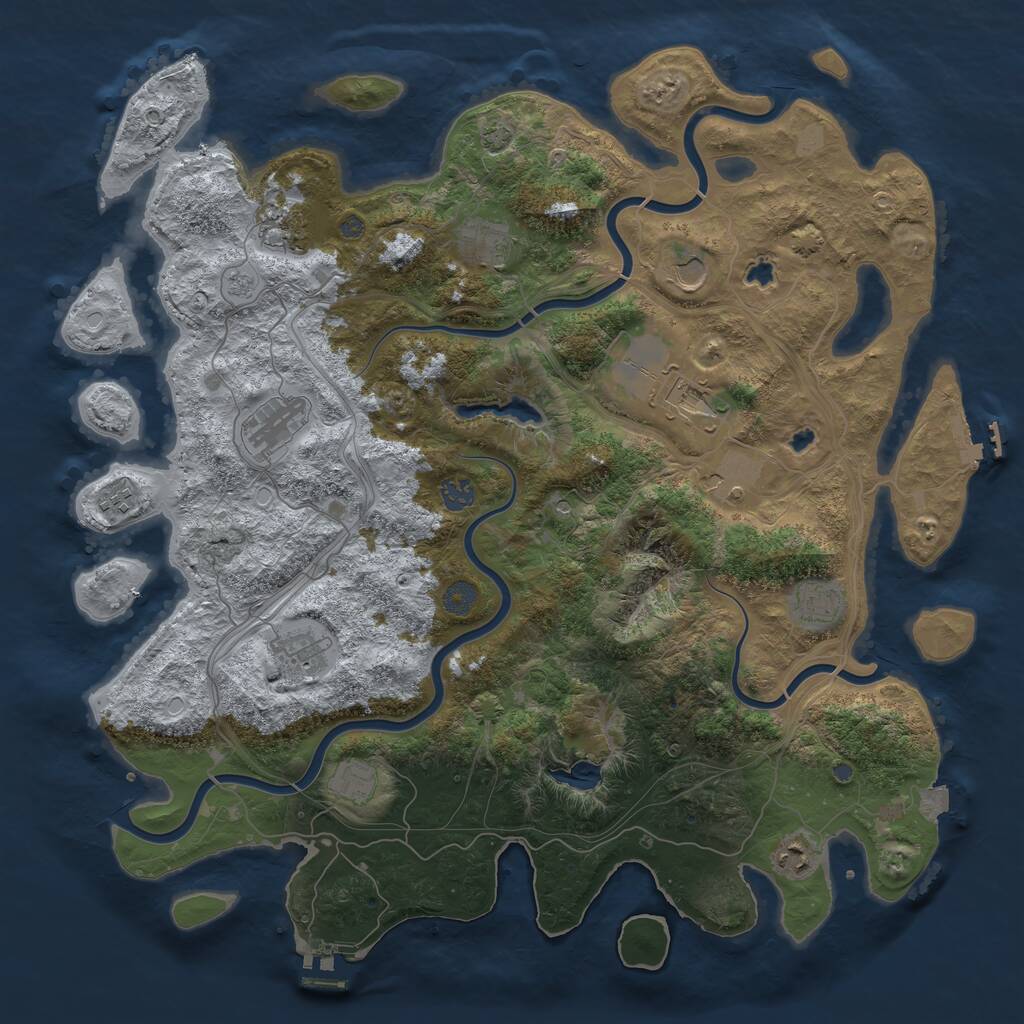 Rust Map: Procedural Map, Size: 4500, Seed: 1523451467, 19 Monuments