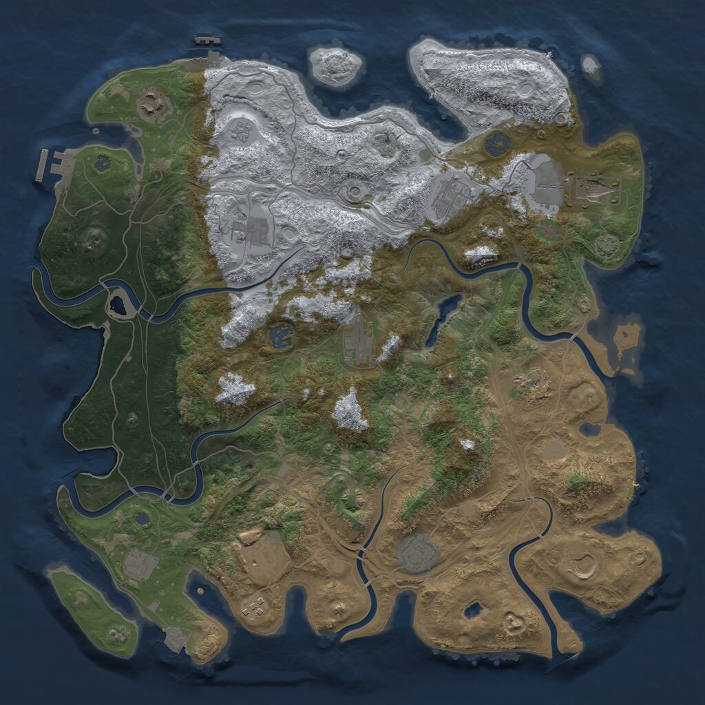 Rust Map: Procedural Map, Size: 4300, Seed: 28572, 19 Monuments