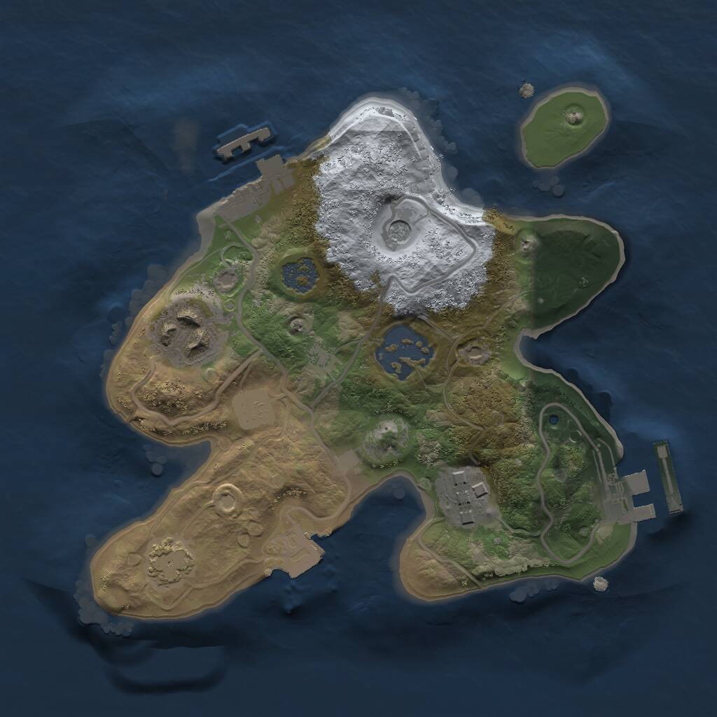 Rust Map: Procedural Map, Size: 2000, Seed: 203865100, 8 Monuments