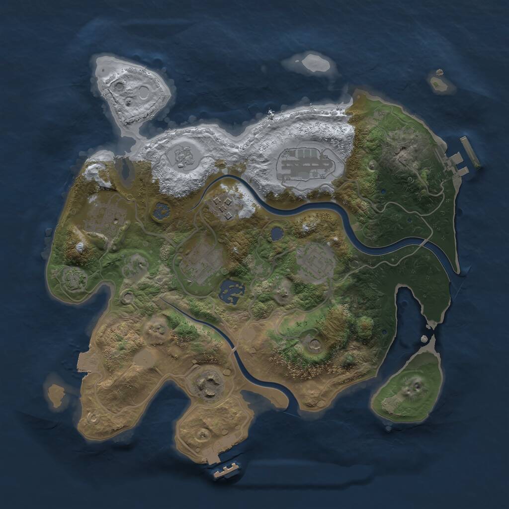 Rust Map: Procedural Map, Size: 3000, Seed: 1825536674, 15 Monuments