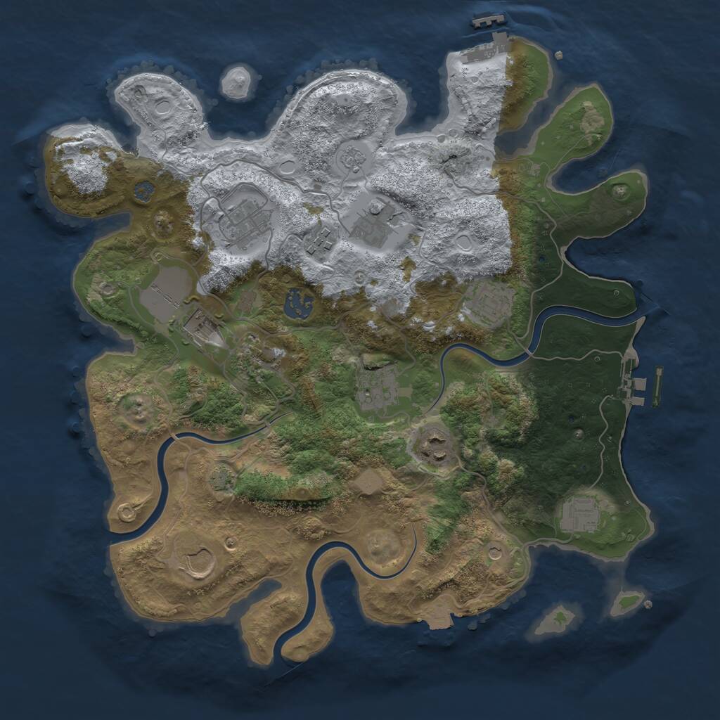 Rust Map: Procedural Map, Size: 3517, Seed: 13698755, 18 Monuments