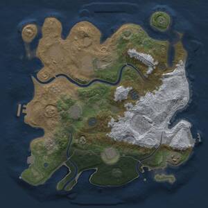 Thumbnail Rust Map: Procedural Map, Size: 3500, Seed: 45064, 13 Monuments