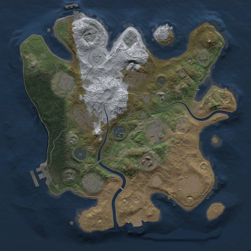 Rust Map: Procedural Map, Size: 3000, Seed: 564892, 16 Monuments