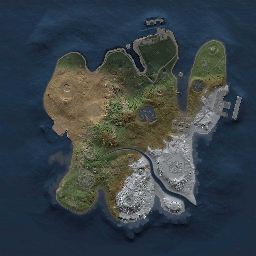 Rust Map: Procedural Map, Size: 2200, Seed: 1159496887, 8 Monuments