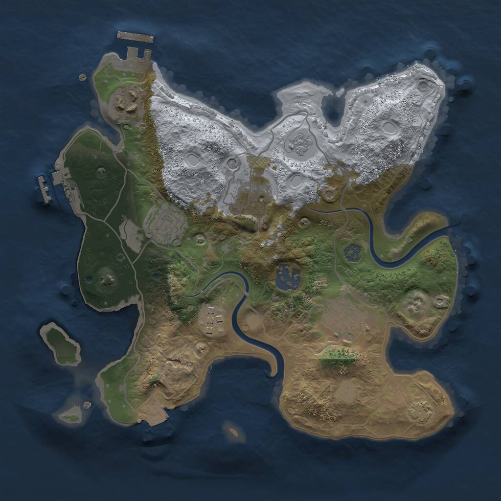 Rust Map: Procedural Map, Size: 2800, Seed: 1227779825, 14 Monuments