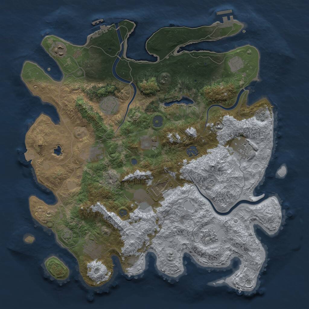 Rust Map: Procedural Map, Size: 4000, Seed: 1515203761, 16 Monuments