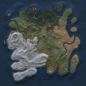 Thumbnail Rust Map: Procedural Map, Size: 3500, Seed: 1425288029, 16 Monuments