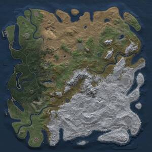 Thumbnail Rust Map: Procedural Map, Size: 5500, Seed: 84627195, 19 Monuments