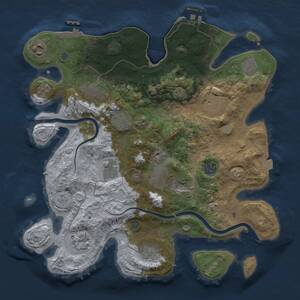 Thumbnail Rust Map: Procedural Map, Size: 3500, Seed: 630686025, 18 Monuments