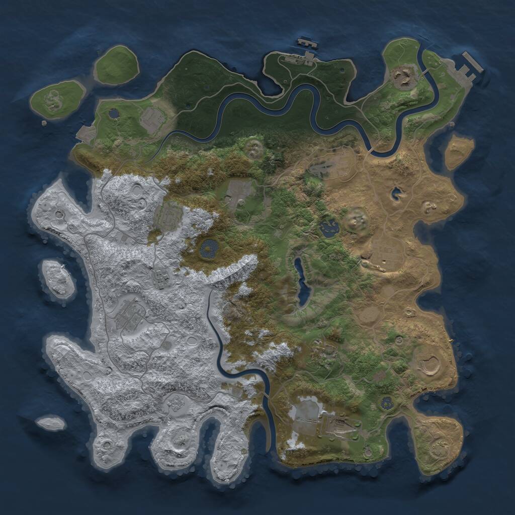 Rust Map: Procedural Map, Size: 4000, Seed: 1586762, 19 Monuments