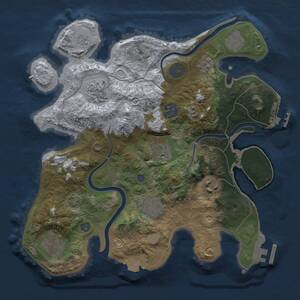 Thumbnail Rust Map: Procedural Map, Size: 3000, Seed: 1953529716, 15 Monuments