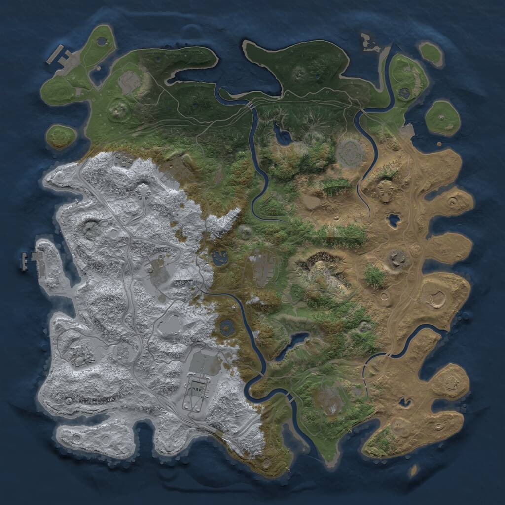 Rust Map: Procedural Map, Size: 4500, Seed: 761302722, 19 Monuments
