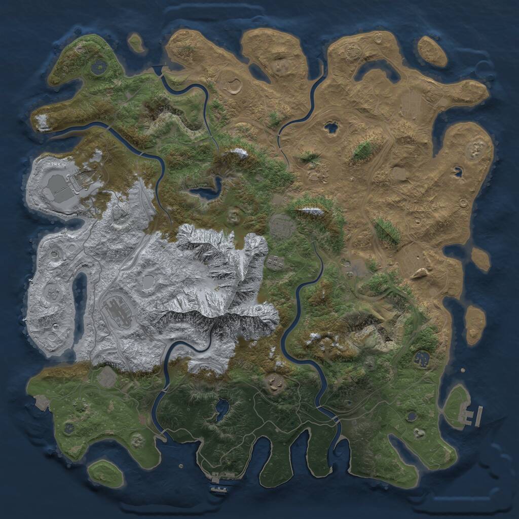 Rust Map: Procedural Map, Size: 5000, Seed: 471186, 19 Monuments