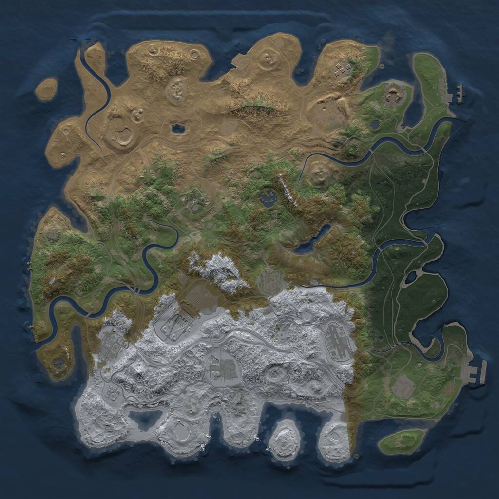 Rust Map: Procedural Map, Size: 4250, Seed: 2119819531, 19 Monuments