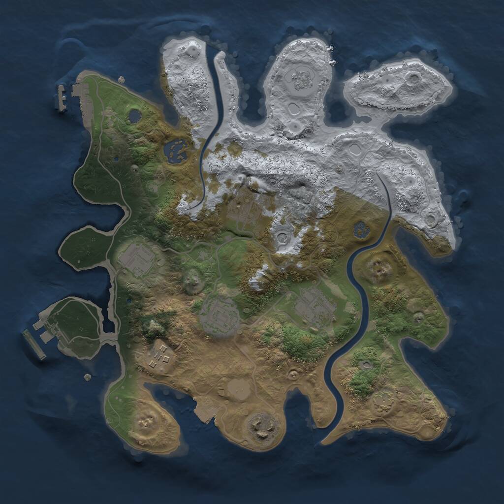 Rust Map: Procedural Map, Size: 3000, Seed: 76282, 14 Monuments