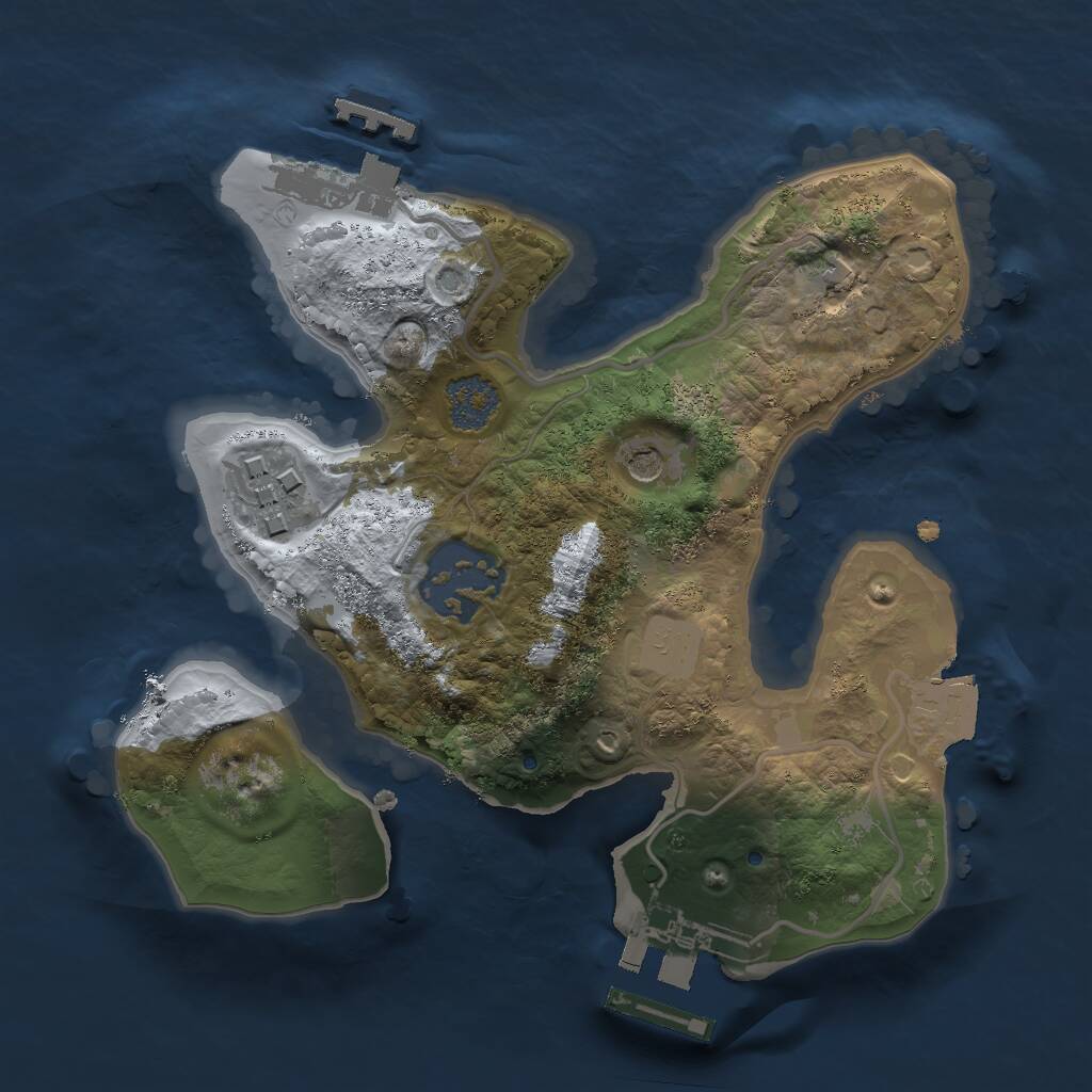 Rust Map: Procedural Map, Size: 2000, Seed: 20261011, 8 Monuments