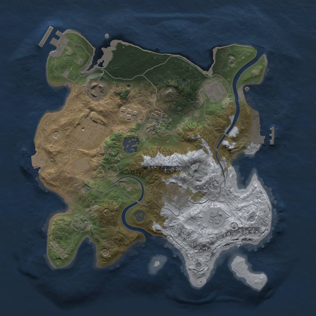 Rust Map: Procedural Map, Size: 2800, Seed: 346781, 12 Monuments