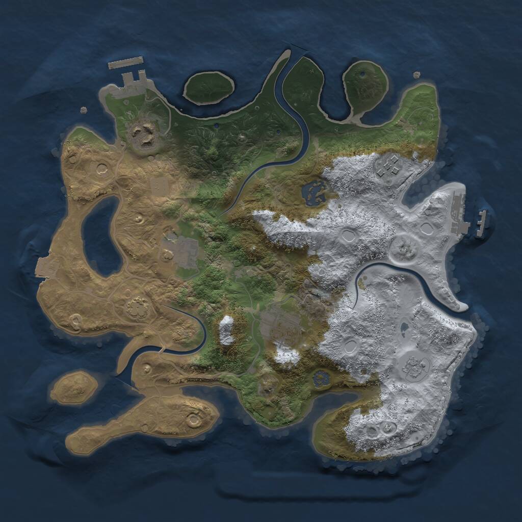 Rust Map: Procedural Map, Size: 3000, Seed: 1505882643, 11 Monuments