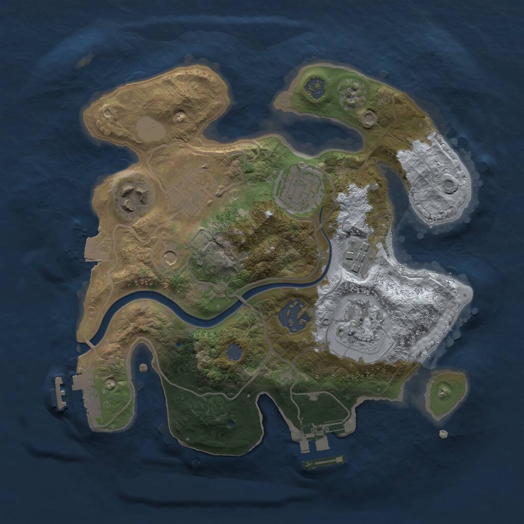 Rust Map: Procedural Map, Size: 2500, Seed: 1420969300, 12 Monuments