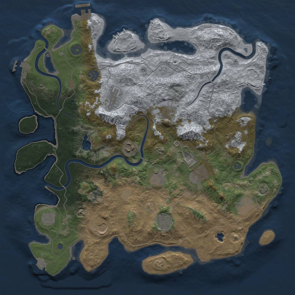 Rust Map: Procedural Map, Size: 4000, Seed: 67382113, 19 Monuments