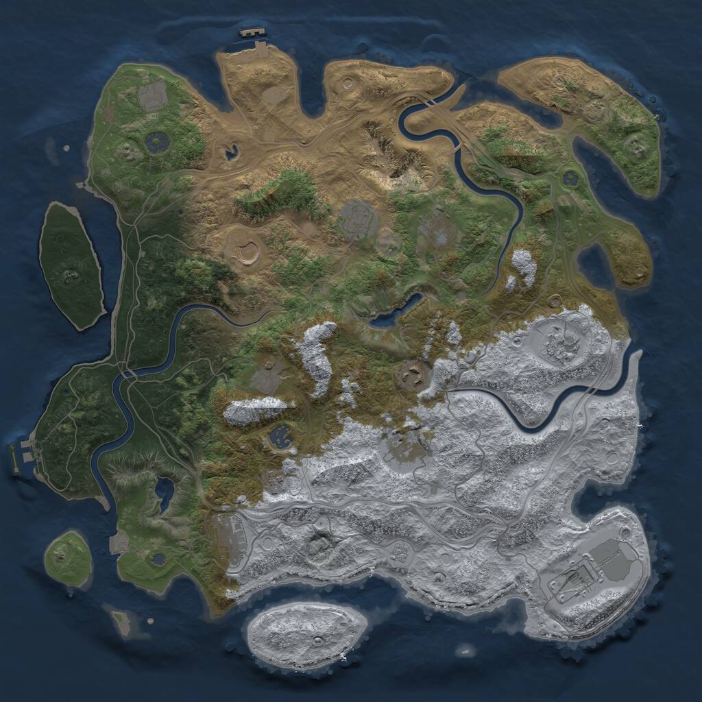Rust Map: Procedural Map, Size: 4500, Seed: 871821787, 19 Monuments