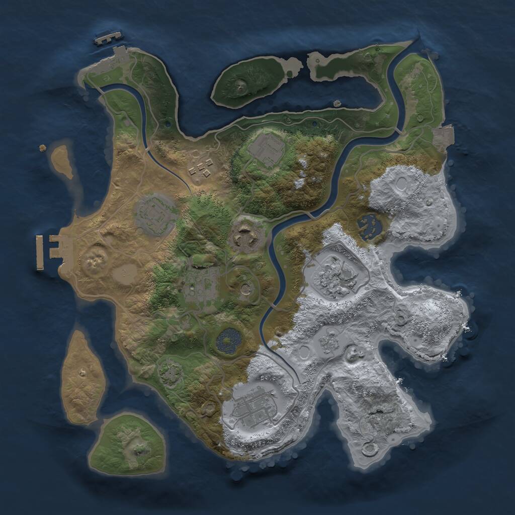 Rust Map: Procedural Map, Size: 3000, Seed: 415288347, 15 Monuments