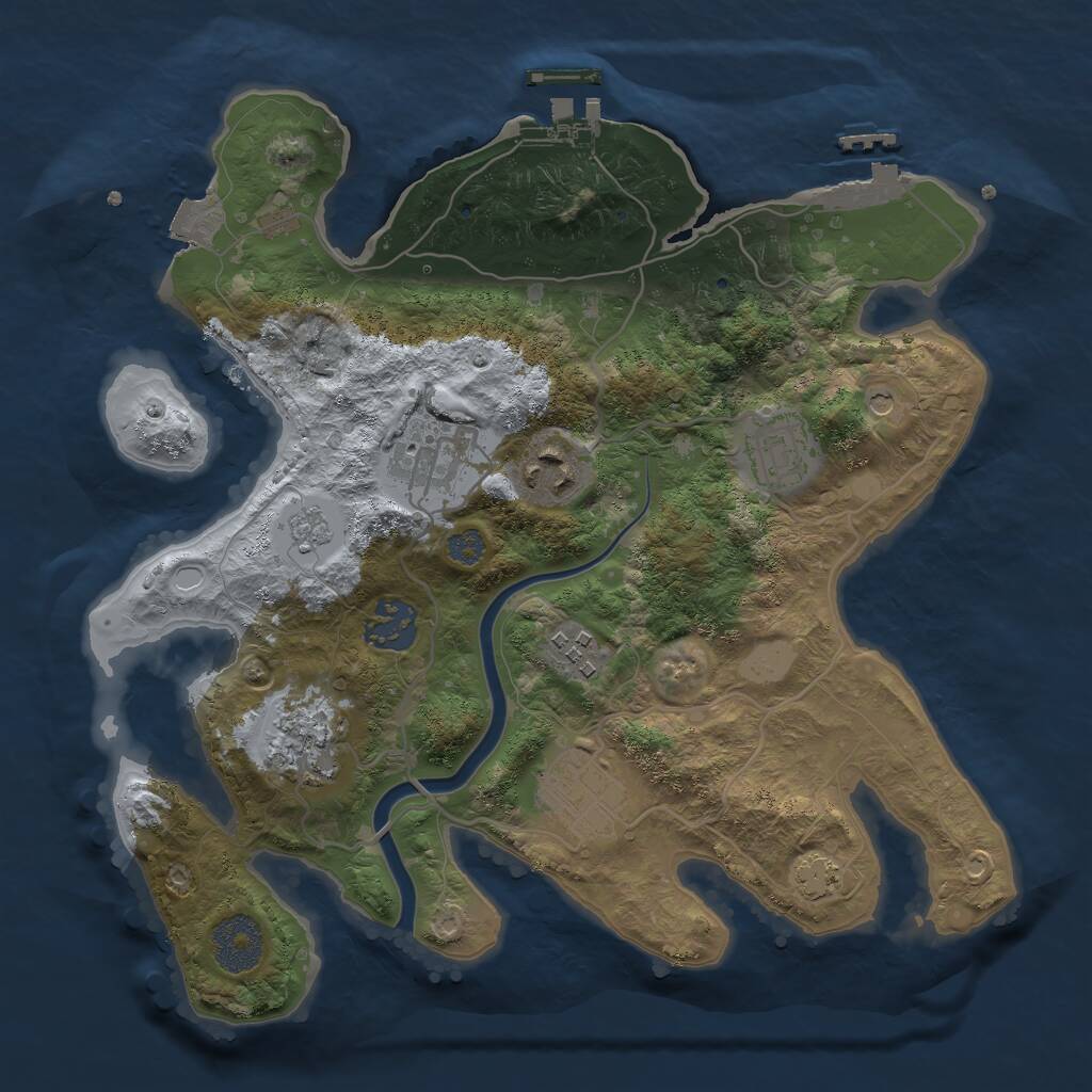 Rust Map: Procedural Map, Size: 3000, Seed: 926424, 13 Monuments